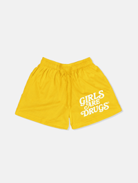 GIRLS ARE DRUGS® MESH SHORTS - LEMON YELLOW