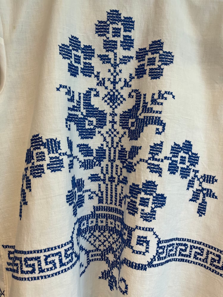 Image of Blue embroidery shirt (small)
