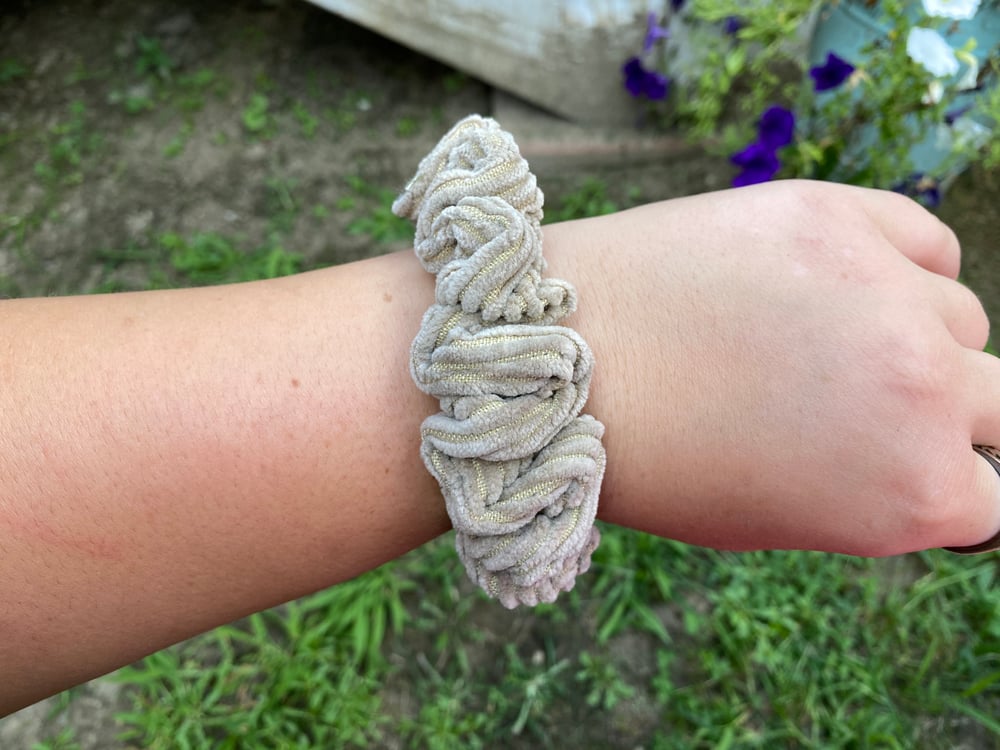 Tan Corduroy Scrunchie