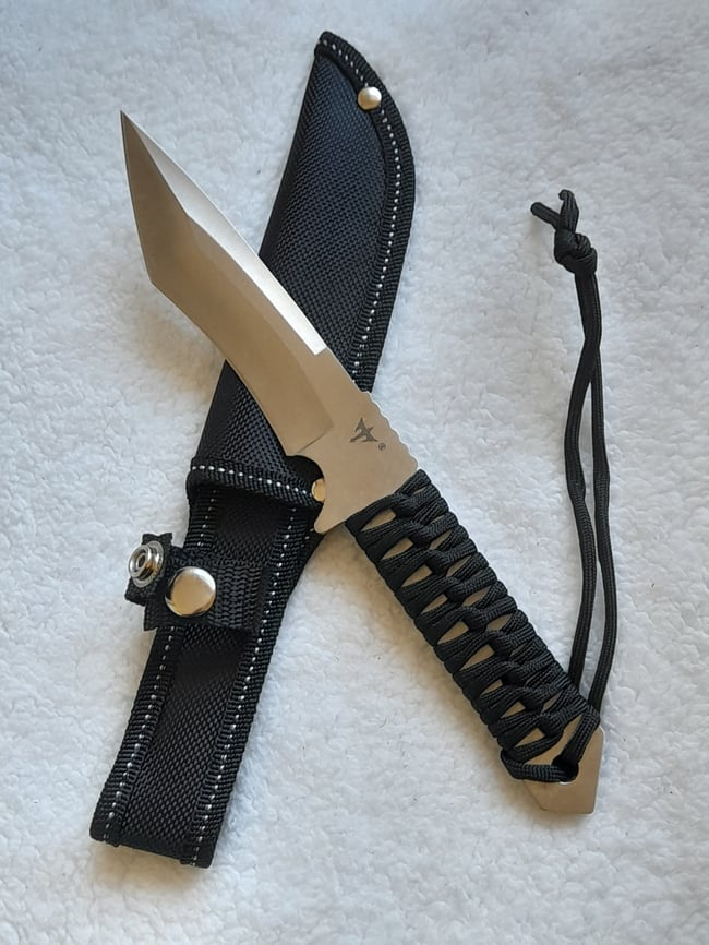 Outdoor Survival 250 mm Stainless Steel Fixed Knife with Nylon Sheath