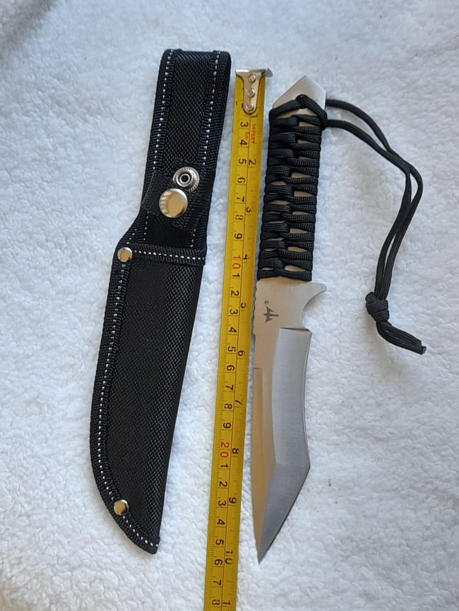 Outdoor Survival 250 mm Stainless Steel Fixed Knife with Nylon Sheath