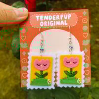 Image 2 of Tulip (Sunshine Yellow) Stamp Earrings