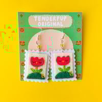 Image 2 of Tulip (Light Yellow) Stamp Earrings