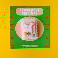 Image 1 of Lucky Dove (Pink) Stamp Brooch