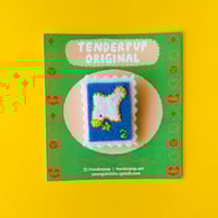 Image 1 of Lucky Dove (Blue) Stamp Brooch