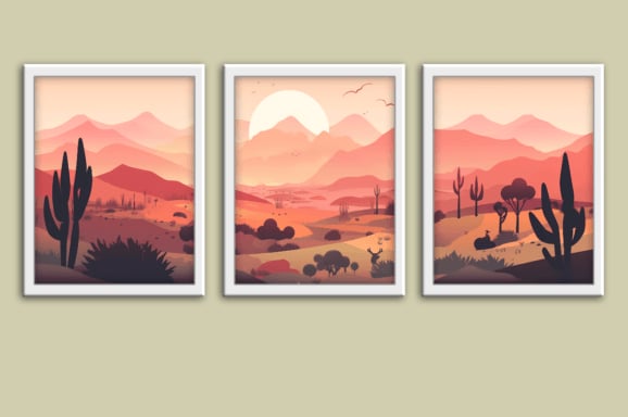 Image of Desert Sunset Framed Art (1 of 3)