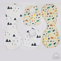 Handmade Cotton Burp Cloth and Bib 4-Piece Set   