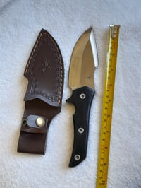 Image 1 of Survival Heavy Duty Stainless Steel Fixed Knife with Decorated Leather Sheath