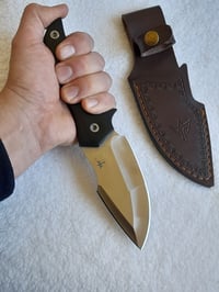 Image 4 of Survival Heavy Duty Stainless Steel Fixed Knife with Decorated Leather Sheath