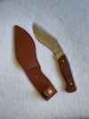 Kukri Stainless Steel Fixed Knife with Rosewood Handle Leather Sheath