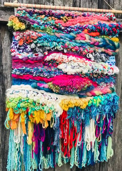 Image of Extra Large Rainbow Woven Wall Hanging