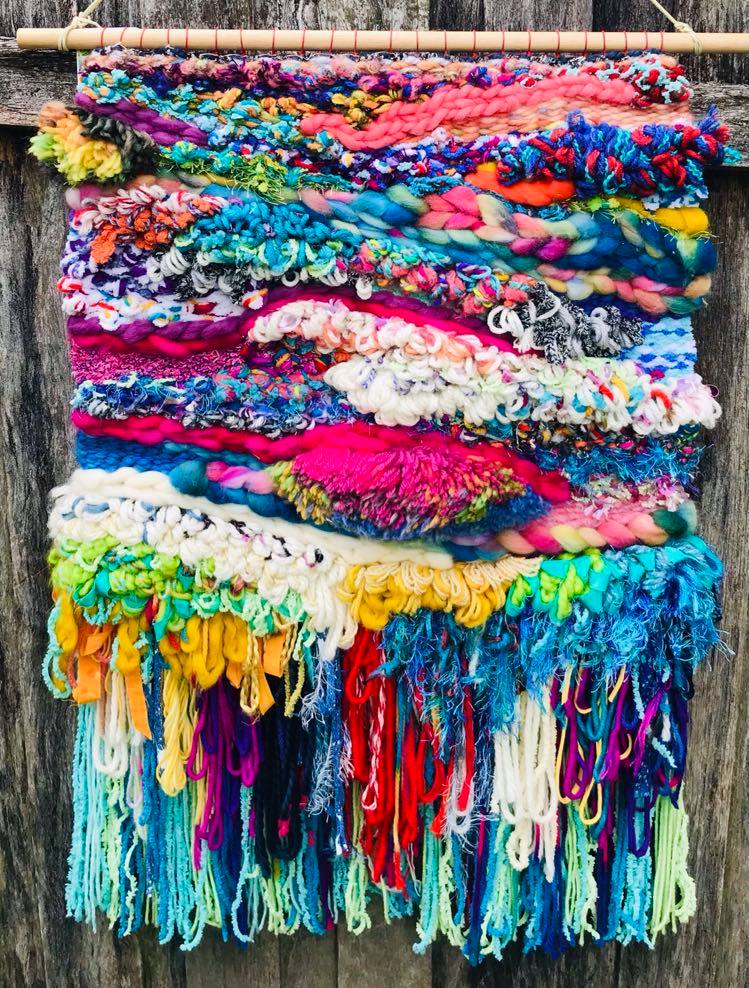 Image of Extra Large Rainbow Woven Wall Hanging