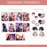 SasuSaku Fanmerch - Postcards and Sticker Set