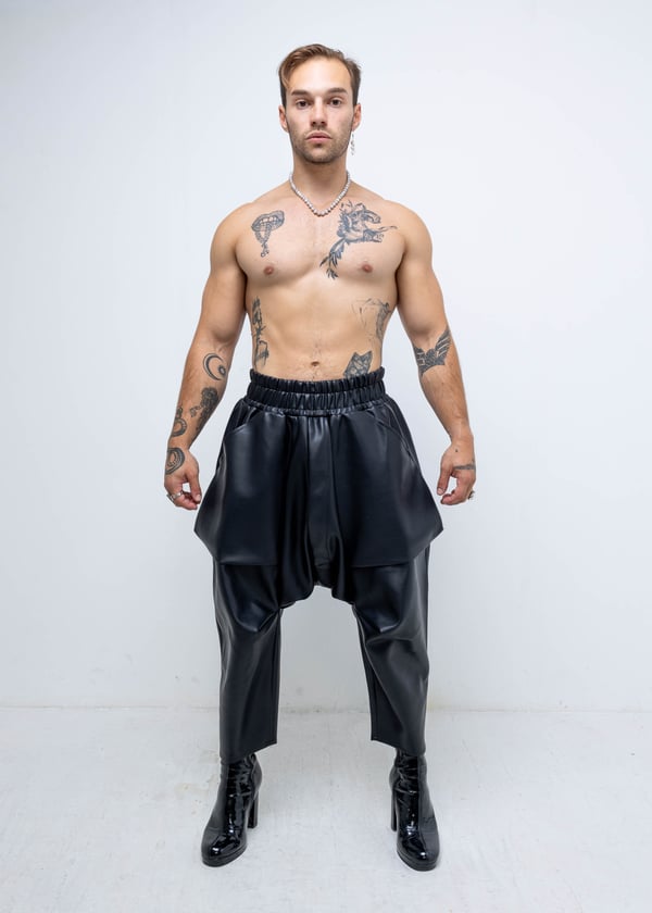 VEGAN LEATHER PKT TROUSERS