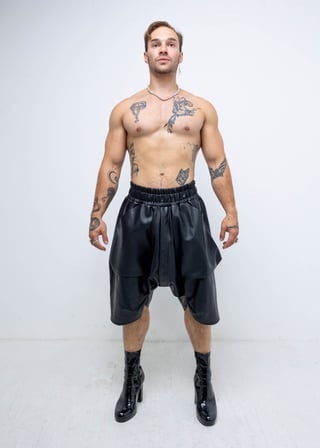 VEGAN LEATHER PKT SHORTS