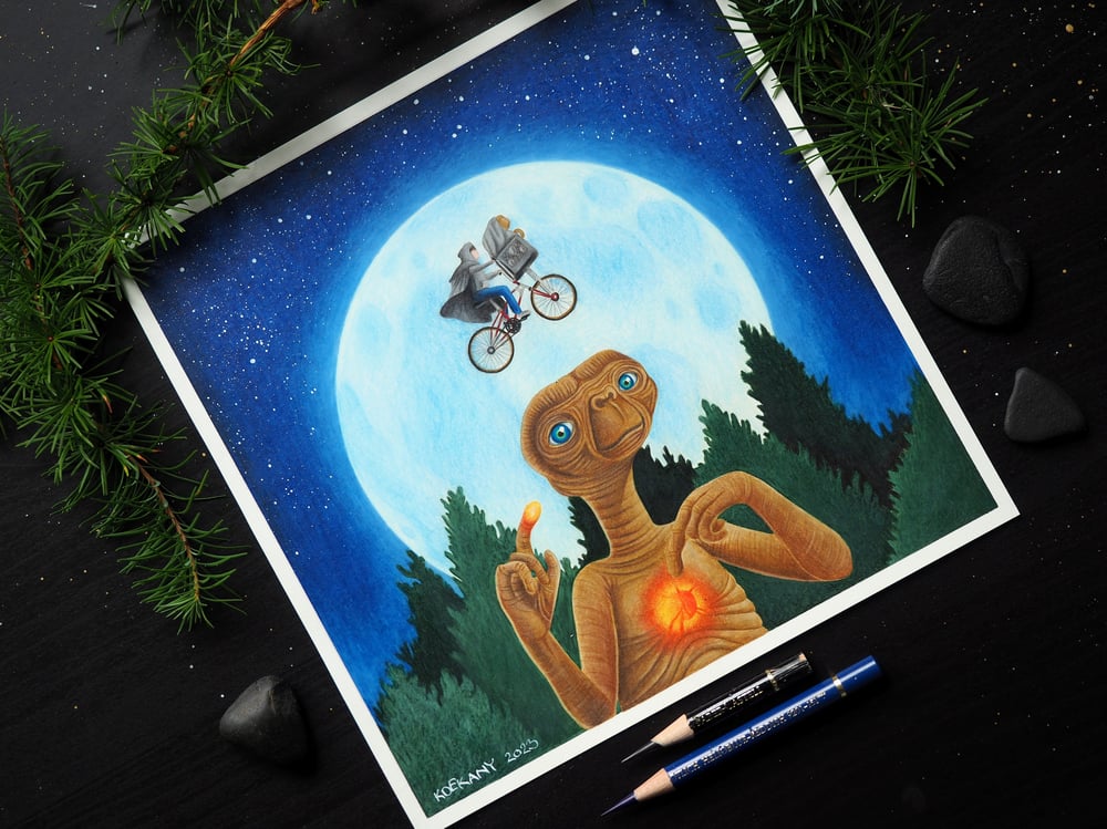 Image of 1982 E.T. the Extra-Terrestrial Steven Spielberg Fine Art Print