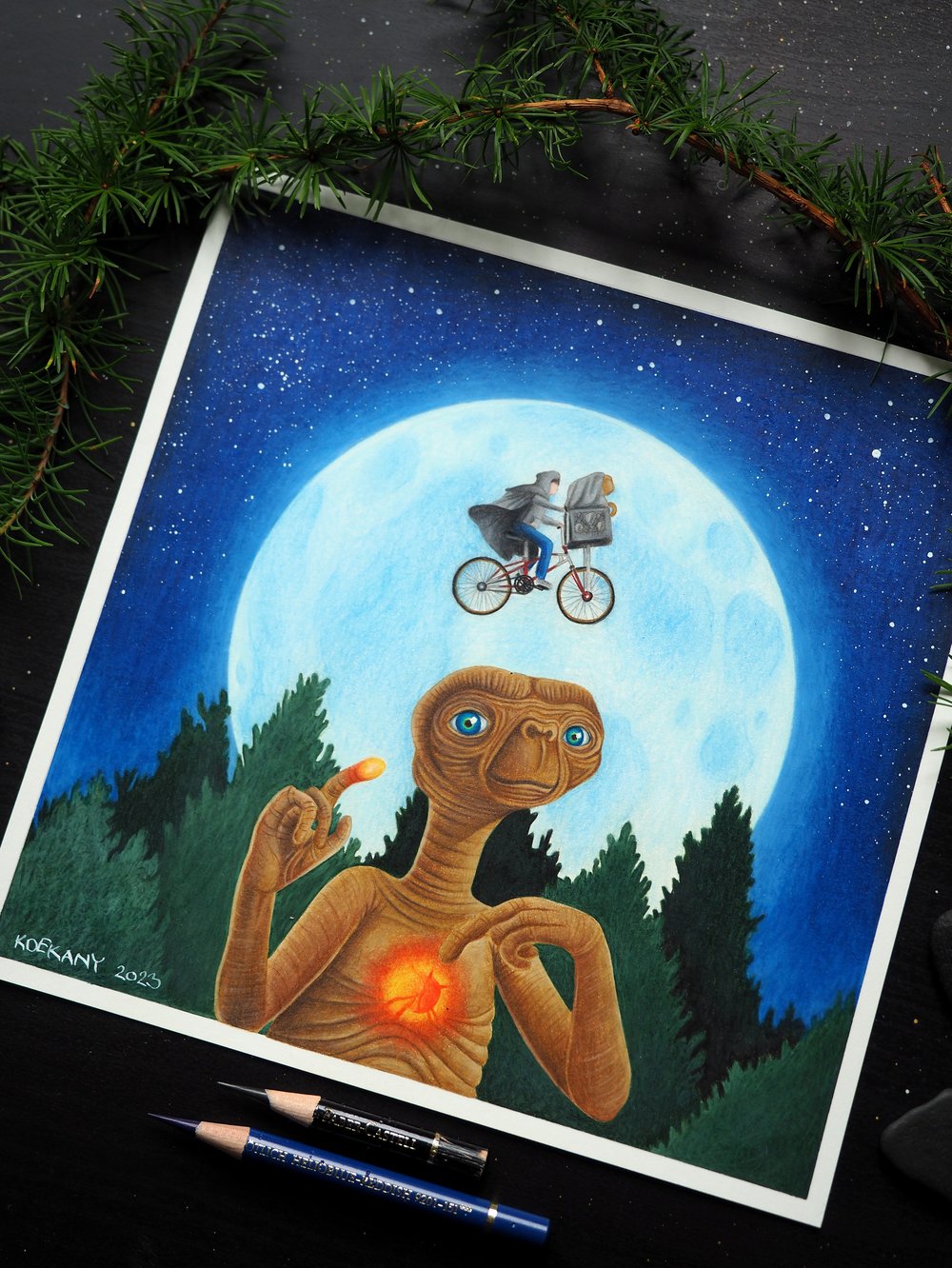 Image of 1982 E.T. the Extra-Terrestrial Steven Spielberg Fine Art Print