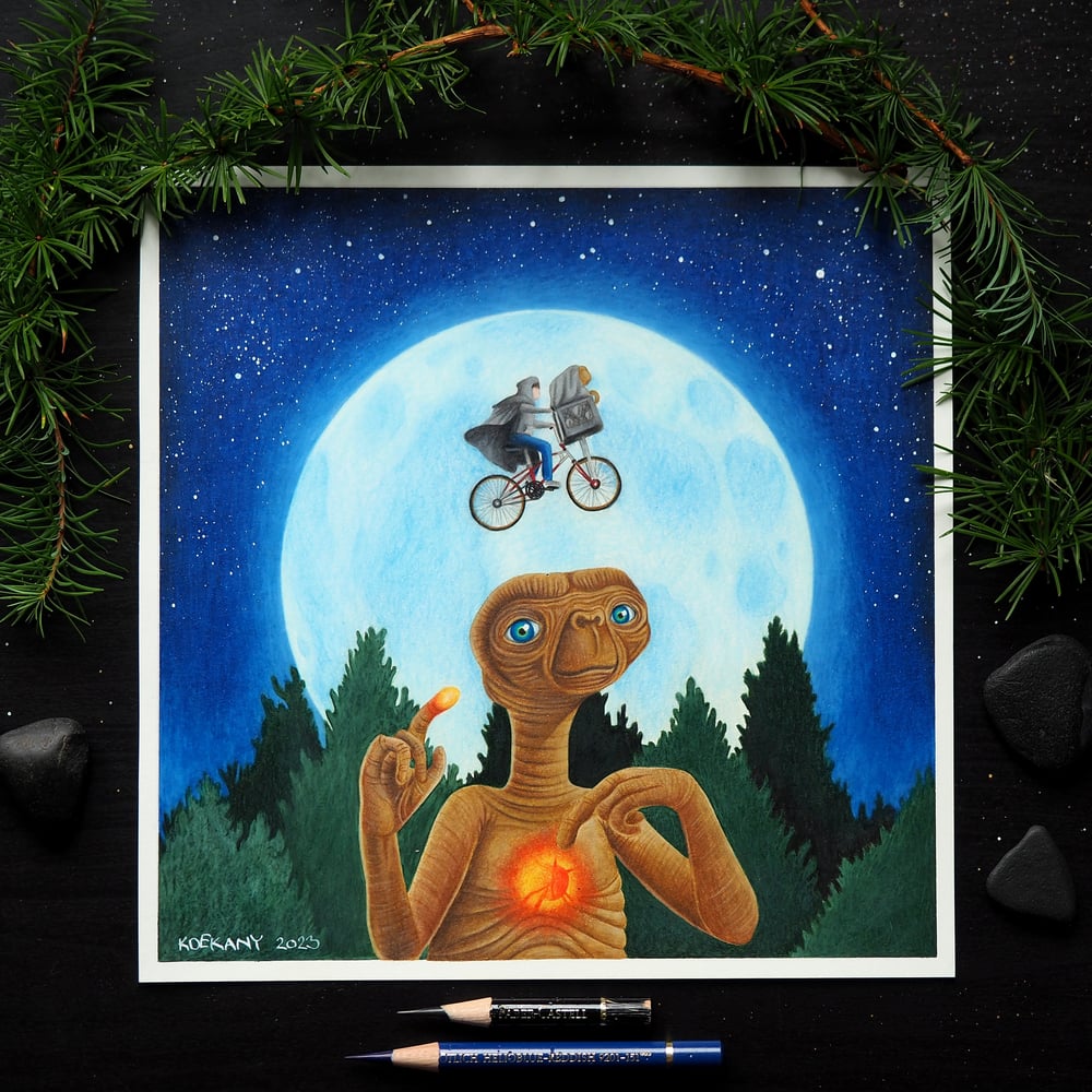 Image of 1982 E.T. the Extra-Terrestrial Steven Spielberg Fine Art Print