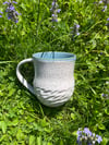 White & Blue Carved Mug