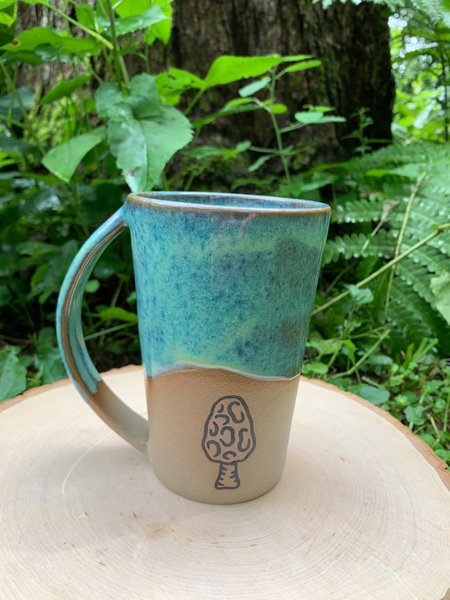 Teal Mushroom Mug