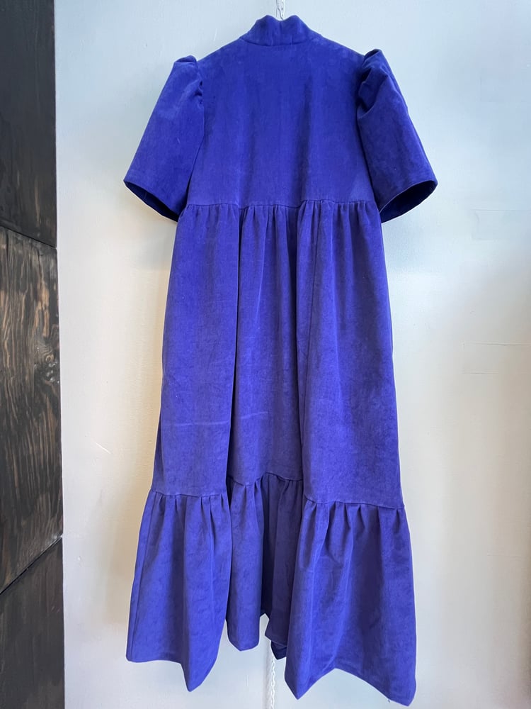 Image of Ella kjole i blå fløjl (xs-xxl)