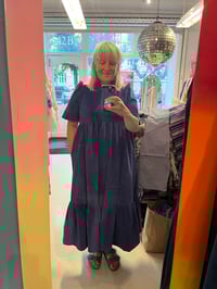 Image 5 of Ella kjole i blå fløjl (xs-xxl)