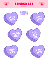 [STICKERS] Candy Hearts Set