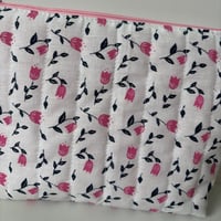 Image 2 of Rosé Bloom Handmade Quilted Makeup Bag - Limited Editon