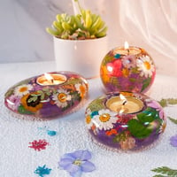 Image 1 of Sunshine Coast Class - Resin & Flowers Tea Light Candle Workshop 