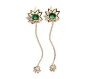 Image of Emerald Flower Earrings