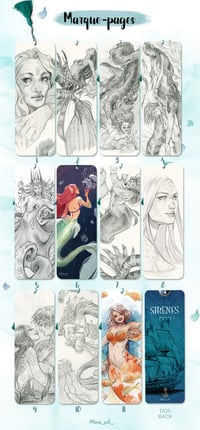 Image 2 of 11 MERMAIDS Bookmarks - 11 Marque-pages SIRENES