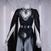 Image 3 of Cathedral moon phases witchy wedding dress gown gothic 