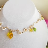 Image 3 of Wire Lemon Flowers Necklace 5 | Lemon Collection