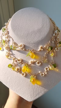 Image 5 of Wire Lemon Flowers Necklace 5 | Lemon Collection