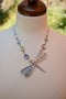 Image of Beatrice the Dragonfly Paraiba Apatite Lilac Amethyst Peridot Kinetic Necklace