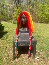 Image 1 of Braided Rainbow Crocheted Hat