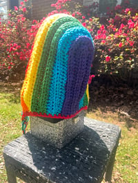 Image 4 of Braided Rainbow Crocheted Hat