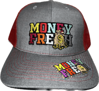 TRUCKER HATS - STRUCTURED MESH CAPS GRAY/RED