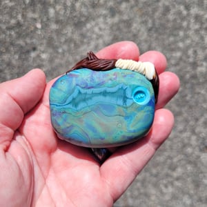 Image of XL. Monty - Pinto Mustang - Lampwork Glass Sculpture Pendant Bead