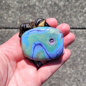 Image of XXL. Sentinel - Dunskin Mustang Stallion- Flamework Glass Sculpture Bead