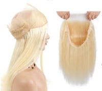 Image 3 of Blonde Straight Virgin Hair 360 ° Lace Wig -Pre-plucked