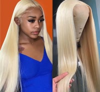Image 2 of Blonde Straight Virgin Hair 360 ° Lace Wig -Pre-plucked