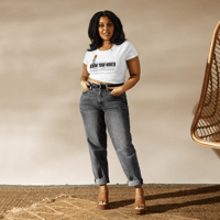 Image 2 of Know Your Worth Women’s Crop Tee