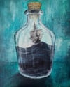 Ship In a Bottle Prints From Original Painting By Dameon Strong - postage included