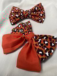 Image 2 of Red Leopard Sailor Bow / Bow Tie