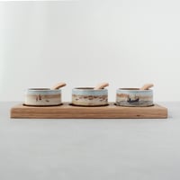 Image 1 of Beach Condiment Set on Wood Board