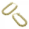 Silver or Gold Twisted Oval Hoop Earrings