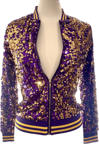 Image 3 of  Purple & Gold Sequin Bomber Jacket