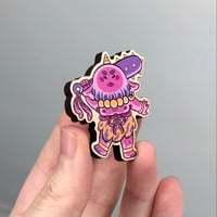 Image 2 of Full Oni Demon - Yokai Wooden Pin Badge