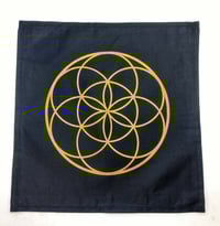 Printed Cotton Crystal Grid - Seed of Life